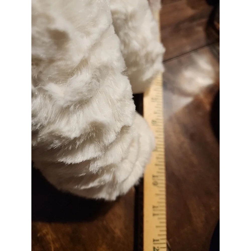 Burton + Burton Plush Dog Puppy Cream Tan Pink Bow‎ White 10